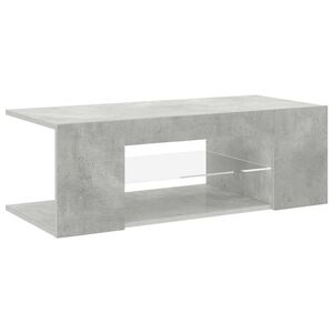 vidaXL Meuble TV avec lumi&egrave;res LED gris b&eacute;ton 90x39x30 cm