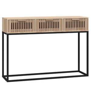 vidaXL Table console 105x30x75 cm bois d'ing&eacute;nierie et fer