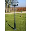 vidaXL Lampadaire de jardin 2 bras 215 cm Vert foncé/Noir Aluminium