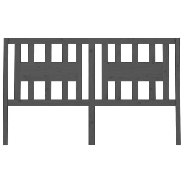 vidaXL T&ecirc;te de lit Gris 166x4x100 cm Bois massif de pin