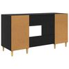 vidaXL Bureau avec porte Ch&ecirc;ne noir 140 x 50 x 75 cm Bois d'ing&eacute;nierie