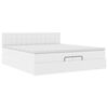 VidaXL Cadre de lit ottoman avec matelas blanc 200x200 cm similicuir