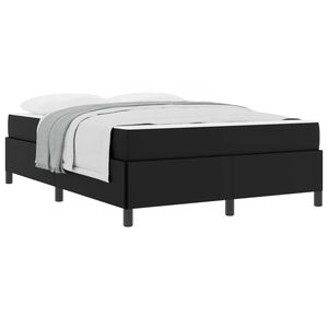 vidaXL Cadre de lit avec matelas Noir 140 x 190 cm tissu