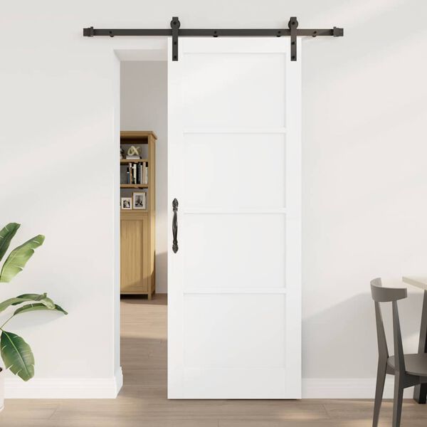 vidaXL Porte coulissante Blanc 78 x 211 cm Pin massif