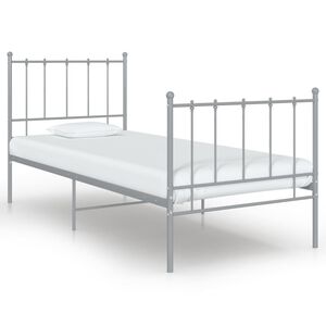 vidaXL Cadre de lit sans matelas gris métal 100x200 cm