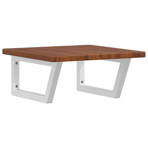 vidaXL &Eacute;tag&egrave;re de vasque murale acier et bois de ch&ecirc;ne massif