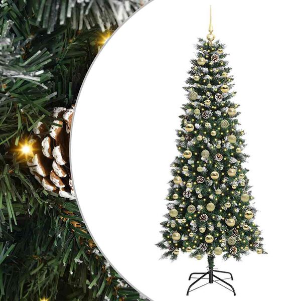 vidaXL Sapin de Noël artificiel avec 300 LED Vert 76 x 76 x 180 cm