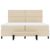 vidaXL Lit &agrave; ressorts avec matelas Cr&egrave;me 200 x 200 cm tissu