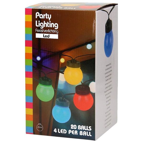 ProGarden Ensemble d'&eacute;clairage &agrave; LED de f&ecirc;te 20 ampoules multicolores