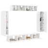 vidaXL Meuble TV 8 pcs Blanc brillant
