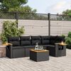 vidaXL Salon de jardin 6 pcs avec coussins noir r&eacute;sine tress&eacute;e