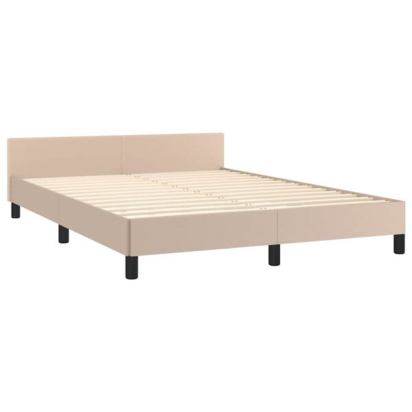 vidaXL Cadre de lit avec t&ecirc;te de lit sans matelas cappuccino 140x200cm