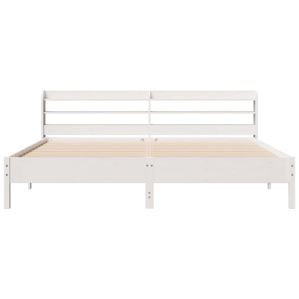 vidaXL Cadre de lit sans matelas blanc 180x200 cm bois massif de pin