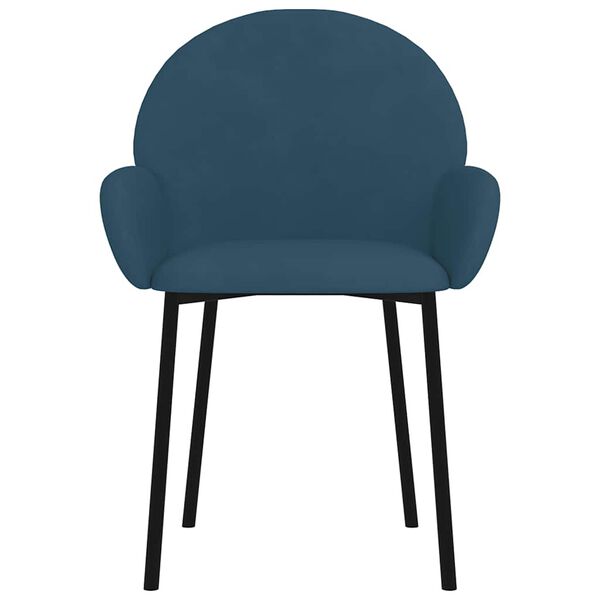 vidaXL Chaises &agrave; manger lot de 2 Bleu Velours