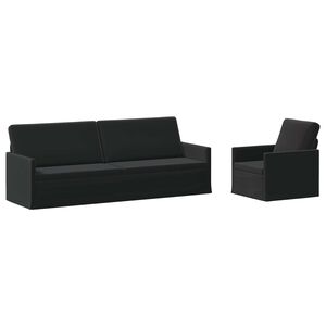 vidaXL Ensemble de Canap&eacute;s 2 pcs Noir Velours (V)