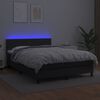 vidaXL Sommier &agrave; lattes de lit avec matelas et LED Noir 140x200 cm