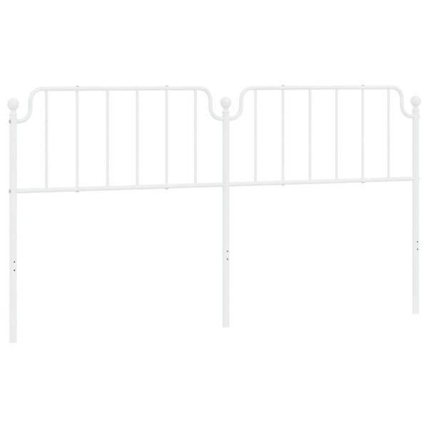 vidaXL Tête de lit métal blanc 200 cm