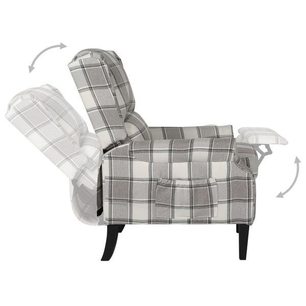 vidaXL Fauteuil inclinable Gris Tissu
