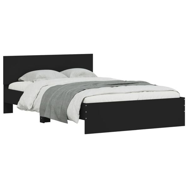 vidaXL Cadre de lit sans matelas noir 135x190 cm