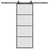 vidaXL Porte coulissante kit de quincaillerie noir 76x205 cm verre ESG