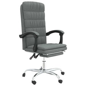 vidaXL Fauteuil inclinable de bureau Gris fonc&eacute; Tissu