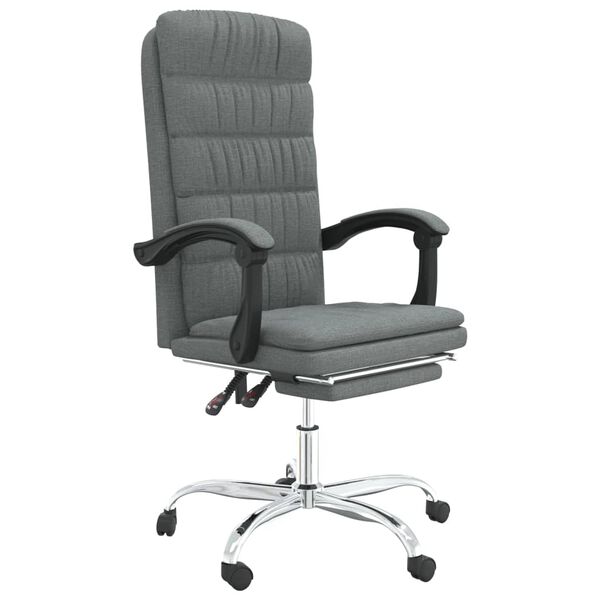 vidaXL Fauteuil inclinable de bureau Gris fonc&eacute; Tissu
