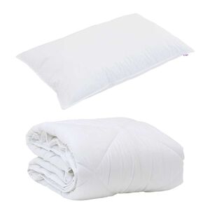 vidaXL Duvet d'&eacute;t&eacute; simple avec oreiller 2 pcs Blanc Microfibre