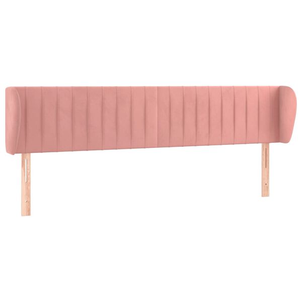 vidaXL T&ecirc;te de lit avec oreilles Rose 163x23x78/88 cm Velours
