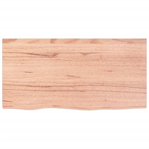 vidaXL &Eacute;tag&egrave;re murale marron clair 80x40x2 cm bois ch&ecirc;ne massif trait&eacute;