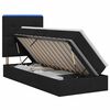 vidaXL Lit de rangement LED avec matelas Noir 100 x 200 cm Tissu
