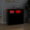 vidaXL Buffet avec lumi&egrave;res LED noir 80x35x75 cm