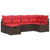 vidaXL Ensemble de canap&eacute; de jardin 6 pc Marron polyrotin