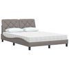 vidaXL Lit avec matelas taupe 140x190 cm tissu