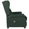 vidaXL Fauteuil de massage Vert fonc&eacute; Tissu