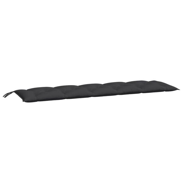 vidaXL Coussins de banc jardin lot de 2 noir 180x50x7 cm tissu Oxford