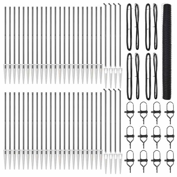 vidaXL Poteau de clôture. Gris 100 x 1,6 m (maillage de 50 mm)