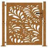 vidaXL Portail de jardin 100x100 cm en acier patin&eacute; motif vagues