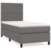 vidaXL Sommier &agrave; lattes de lit avec matelas Gris 90x190 cm Similicuir