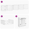 vidaXL Barrière pour chien porte pliable 9panneaux blanc bois peuplier