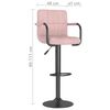 vidaXL Tabouret de bar Rose Velours
