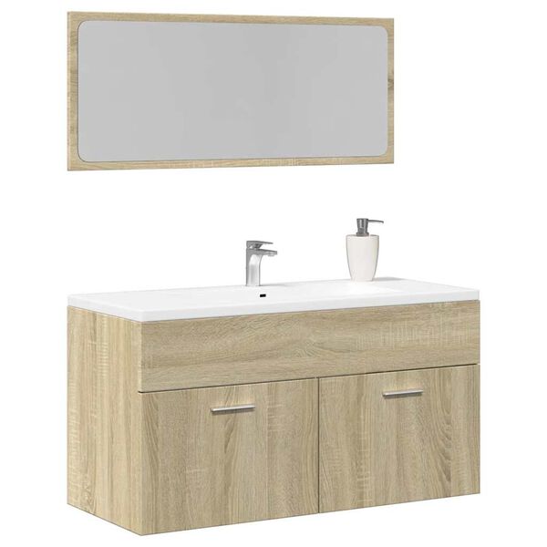vidaXL Ensemble de meubles de salle de bain 2 pcs ch&ecirc;ne sonoma