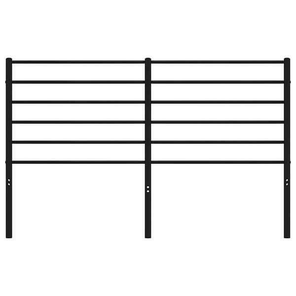 vidaXL T&ecirc;te de lit m&eacute;tal noir 150 cm