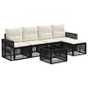 vidaXL Ensemble de canap&eacute; de jardin 6 pc Noir et blanc cr&egrave;me polyrotin