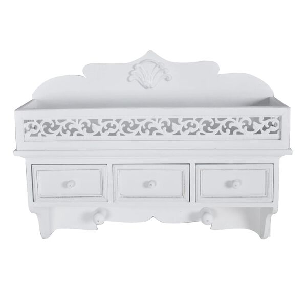 vidaXL Étagère murale avec 3 tiroirs 2 crochets