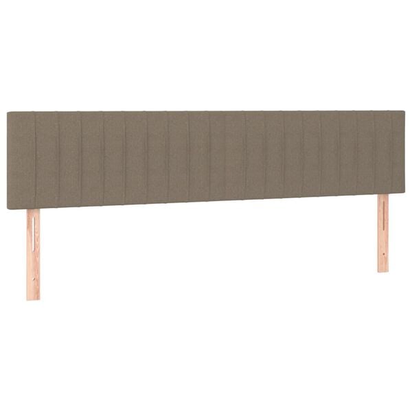 vidaXL T&ecirc;tes de lit 2 pcs Taupe 80x5x78/88 cm Tissu