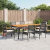 vidaXL Ensemble &agrave; manger de jardin coussins 7pcs Noir R&eacute;sine tress&eacute;e