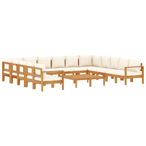 vidaXL Salon de jardin avec coussins 10 pcs bois d'acacia solide