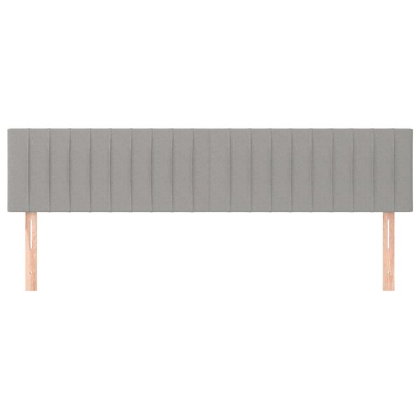 vidaXL T&ecirc;tes de lit Gris clair 200x5x78/88 cm Tissu