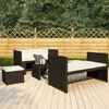 vidaXL Salon de jardin 5 pcs avec coussins Résine tressée Noir