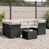 vidaXL Salon de jardin 7 pcs avec coussins noir r&eacute;sine tress&eacute;e